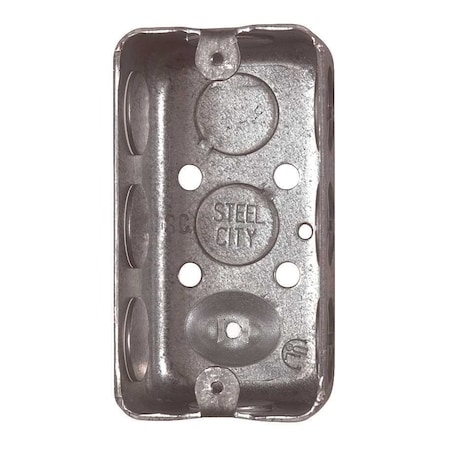 Steel City Electrical Box, 14.5 cu in, Handy Box Type, 1 Gang, Steel, Rectangular Shape 58371 1/2